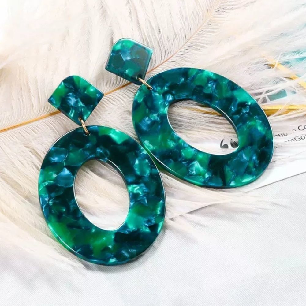 BaubleBar Emerald Green Oval Earrings